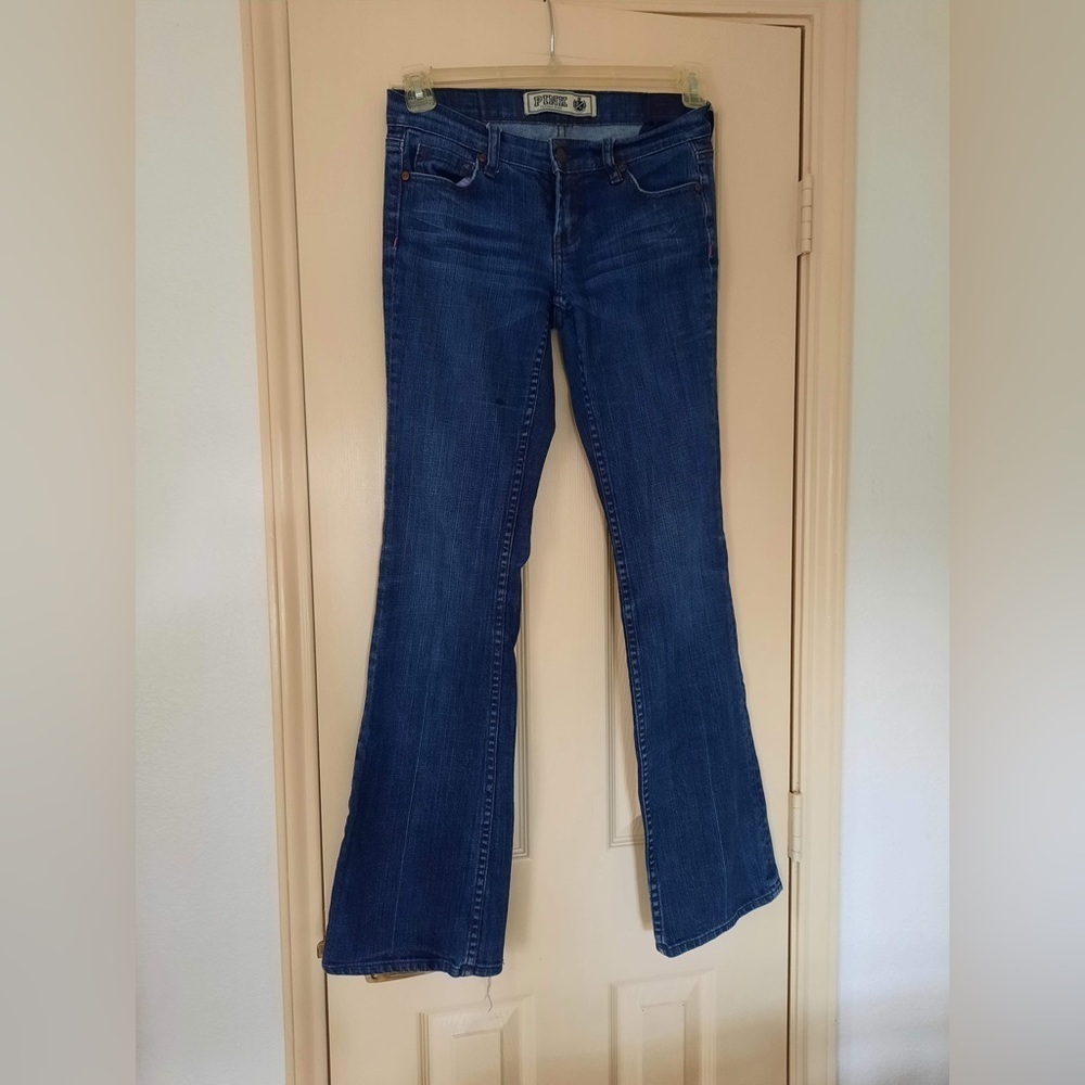 WOMENS PINK VICTORIA SECRET JEANS THRASHED STAINS FALL SCHOOL 26 X 32 NYC